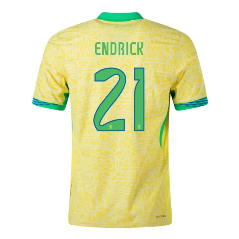 Endrick, Brazil 2024/25 Home Jersey, Fan Edition, Yellow