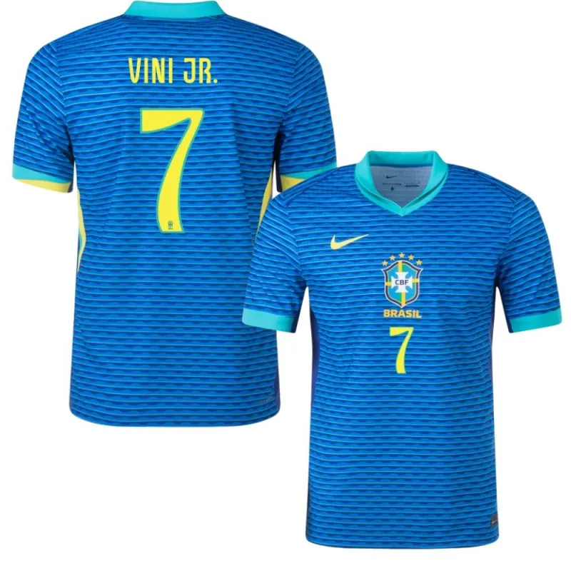 Vini Jr. Brazil 2024/25 Away Jersey, Fan Version, Blue