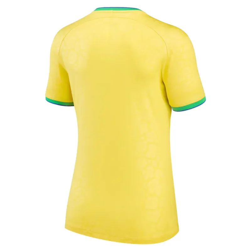 Camiseta de hincha femenina del Brasil para la Copa Mundial 2022 (Camiseta local, Amarilla)
