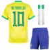 Maillot de domicile pour enfants du Brésil lors de la Coupe du monde 2022 avec le nom de Neymar Jr (Jaune)