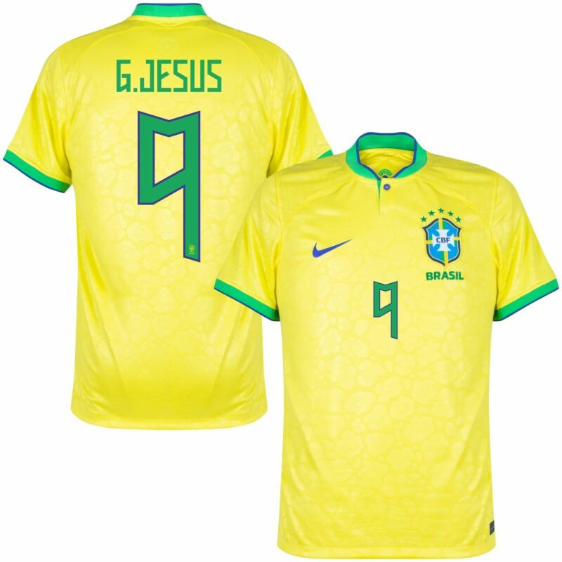 G. Jesus, Brazil 2022 World Cup Home Fan Jersey (Yellow)