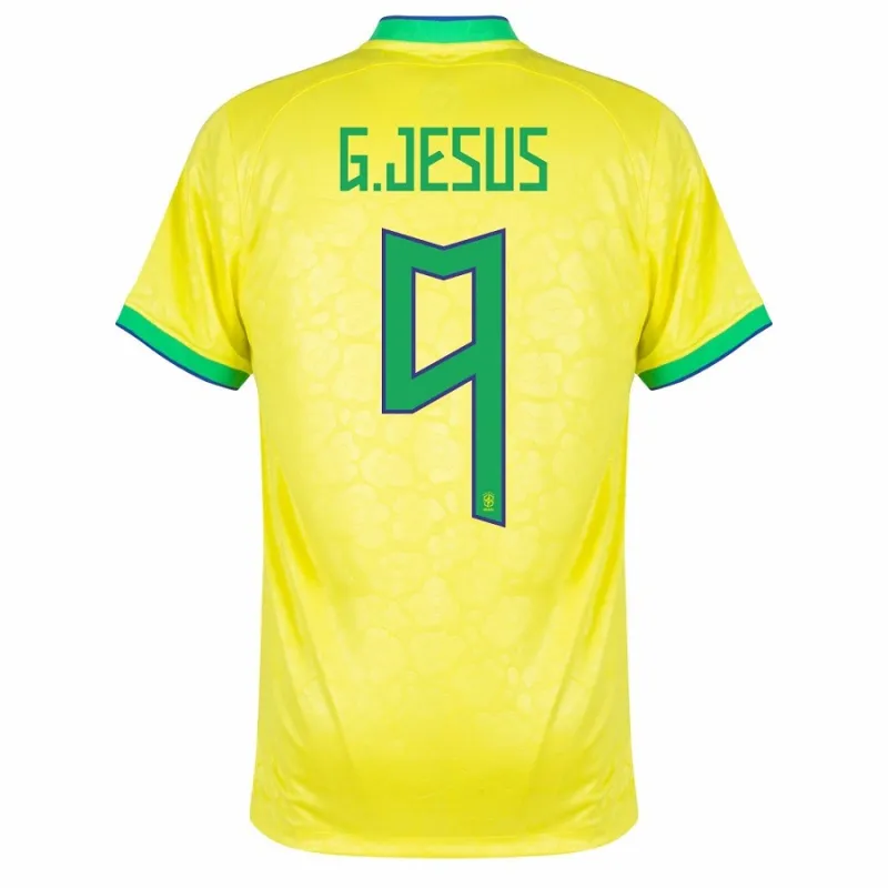 G. Jesus Brazil 2022 World Cup Home Jersey - Yellow