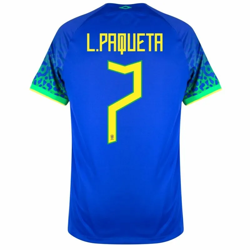L. Paqueta, Brasilien 2022 Weltmeisterschaft Auswärtsfans-Trikot (Blau)