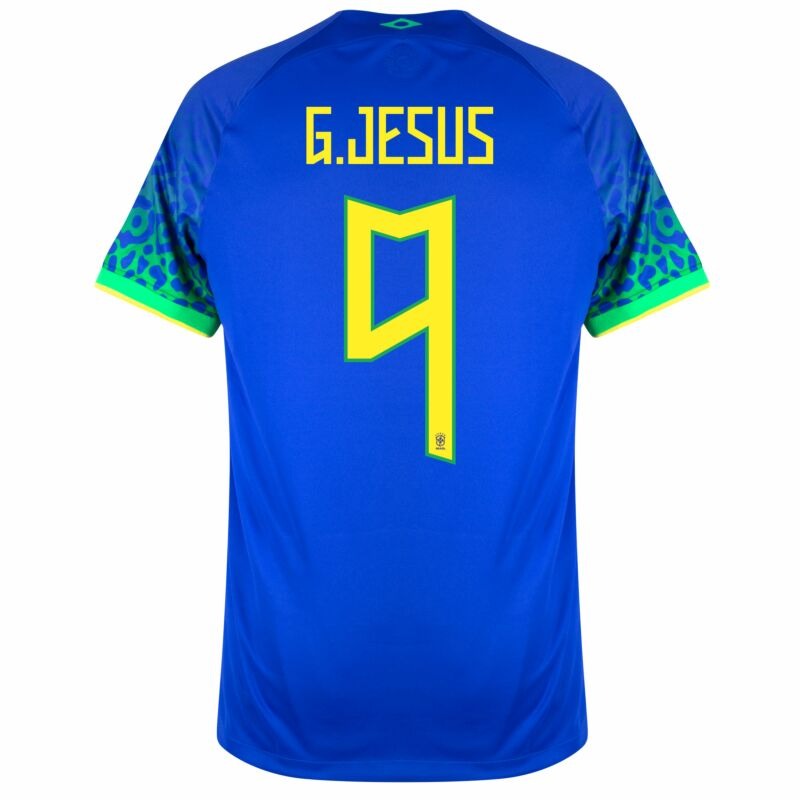 G. Jesus, Brazil 2022 World Cup Away Fan Jersey (Blue)