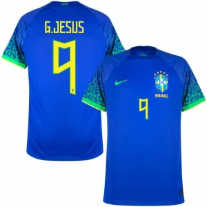 G. Jesus, Brazil 2022 World Cup Away Fan Jersey (Blue)