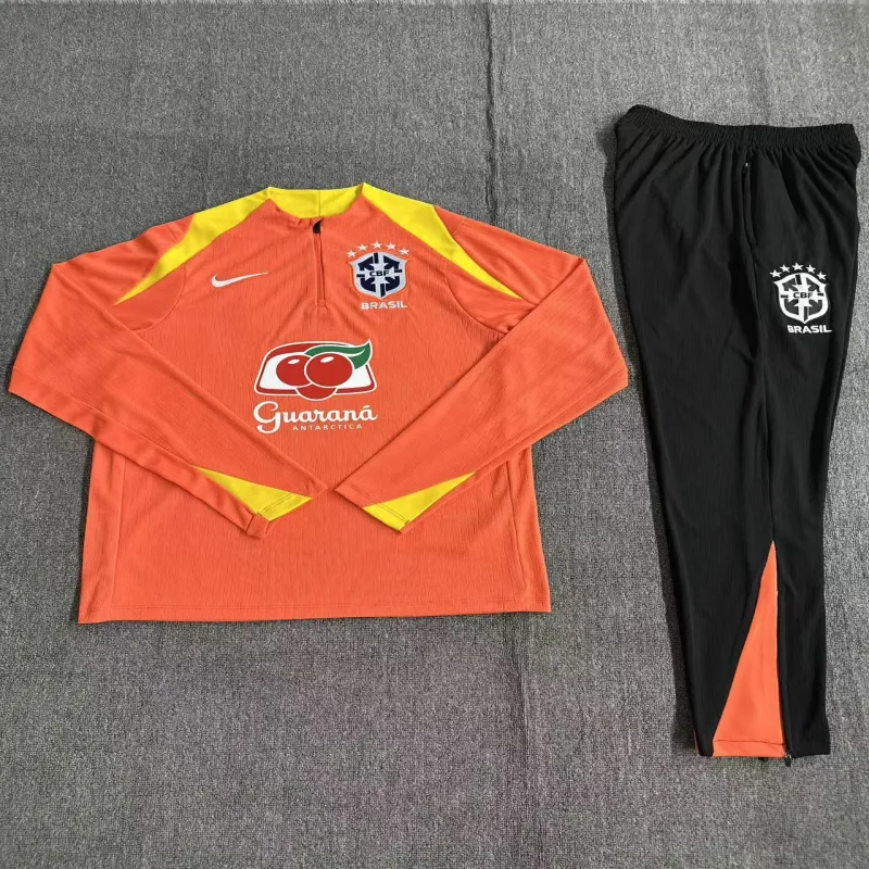 Brazil 2025/26 Ensemble Sport Enfant Orange