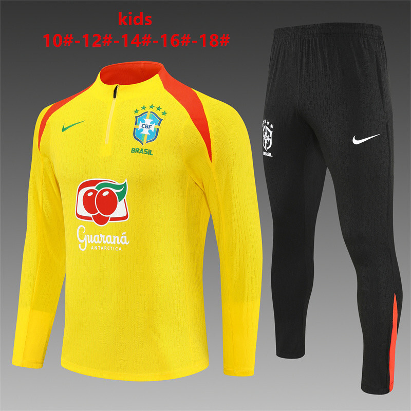 Brazil 2025/26 Ensemble Sport Enfant Jaune