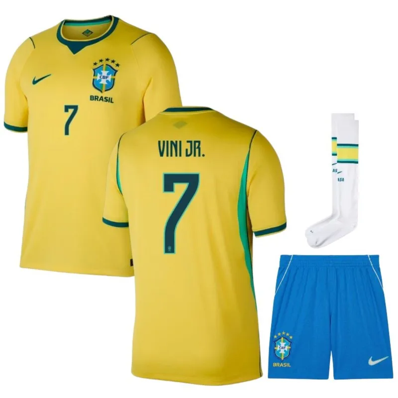 Brésil VINI JR 2026/27 Maillot Domicile Enfant Jaune
