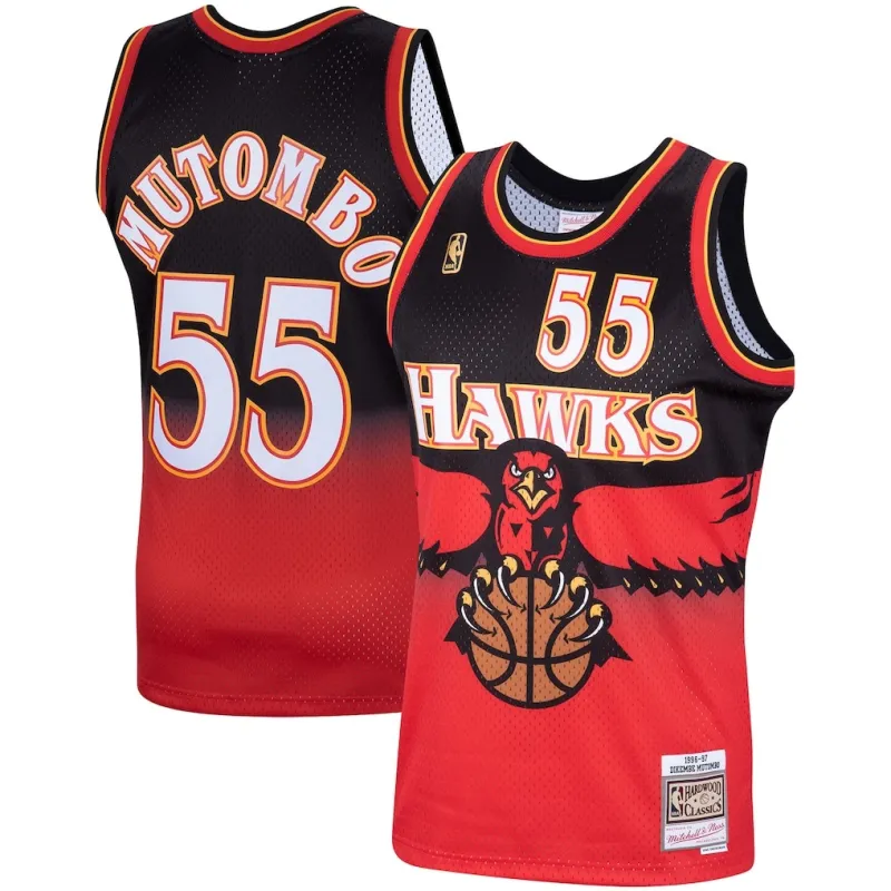Atlanta Hawks Dikembe Mutombo Swingman Jersey - Black/Red