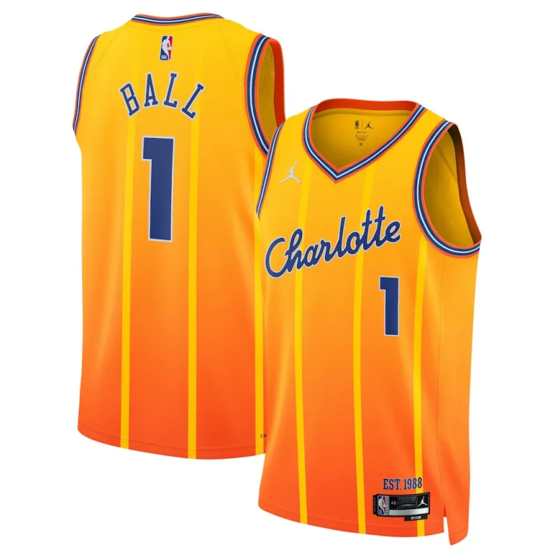 Charlotte Hornets LaMelo Ball 2025/26 Swingman Jersey - City Edition - Orange