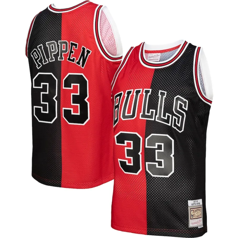 Scottie Pippen Chicago Bulls Mitchell & Ness Hardwood Classics 1997/98 Split Swingman Jersey - Red/Black