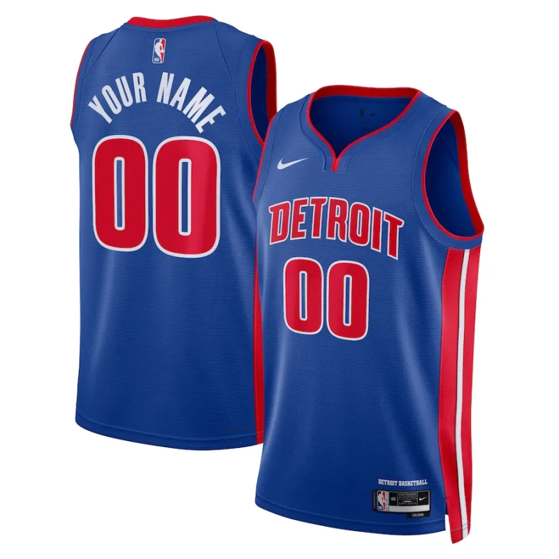 Detroit Pistons Unisex Swingman Custom Jersey - Icon Edition - Blue
