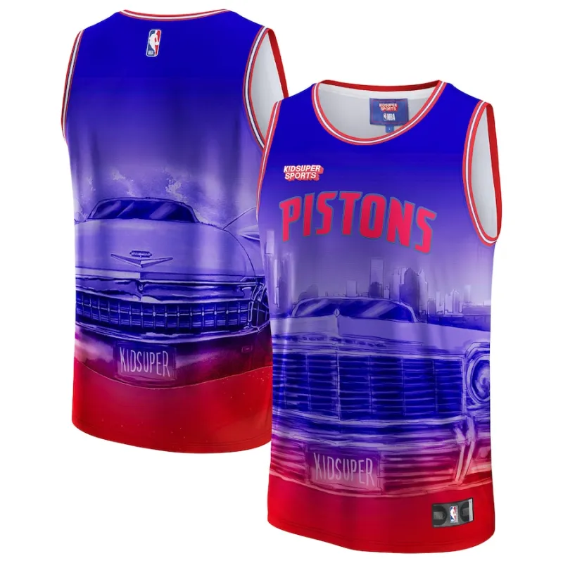 Detroit Pistons NBA und KidSuper Studios von Fanatics Unisex Heimat-Trikot - Rot