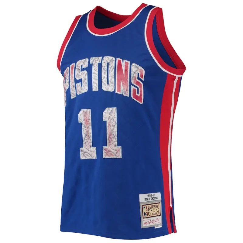 Isiah Thomas Detroit Pistons Mitchell & Ness 1988/89 Classic NBA 75th Anniversary Diamond Edition Jersey