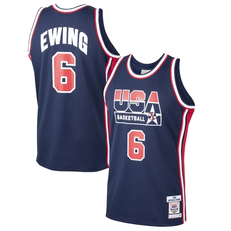 Patrick Ewing, U.S. Basketball Team Mitchell & Ness 1992 Dream Team Jersey - Navy Blue