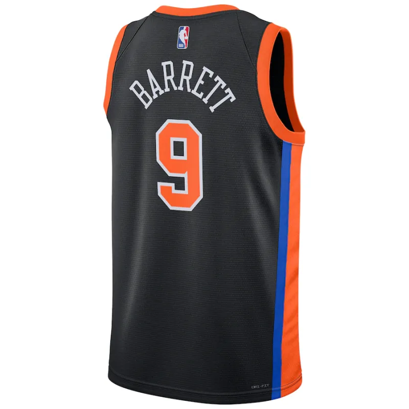 New York Knicks RJ Barrett 2022/23 City Edition Unisex Swingman Trikot Schwarz