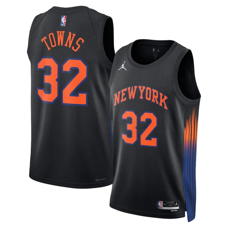 New York Knicks Towns Swingman Jersey - Personalization Edition - Black