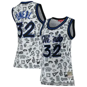Shaquille O'Neal, Orlando Magic Mitchell & Ness Frauen 1994 Doodle Swingman-Trikot - Weiß
