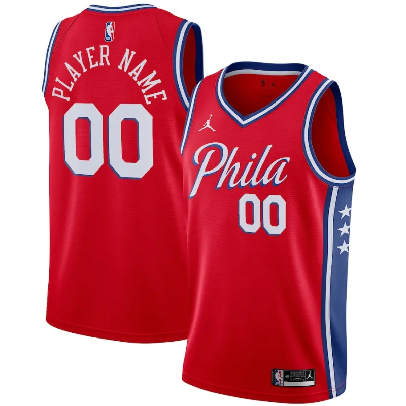 Philadelphia 76ers Jordan Brand Camiseta personalizada Swingman - Edición Declaración - Rojo