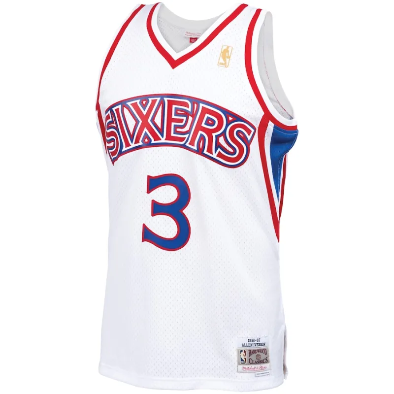 Allen Iverson Philadelphia 76ers Mitchell & Ness 1996/1997 Klassische Edition Swingman Jersey - Weiß