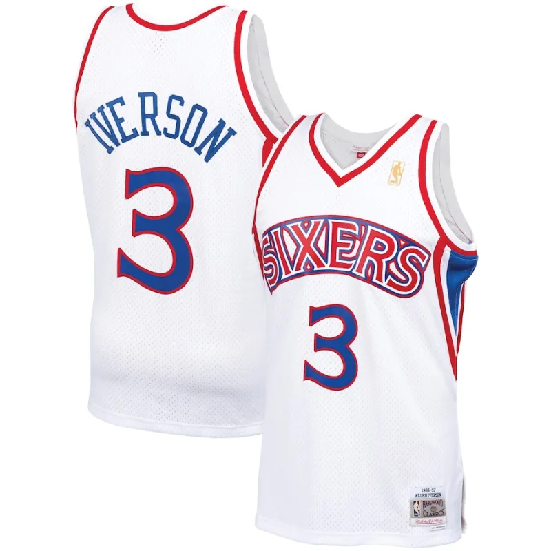 Allen Iverson Philadelphia 76ers Mitchell & Ness 1996/1997 Klassische Edition Swingman Jersey - Weiß
