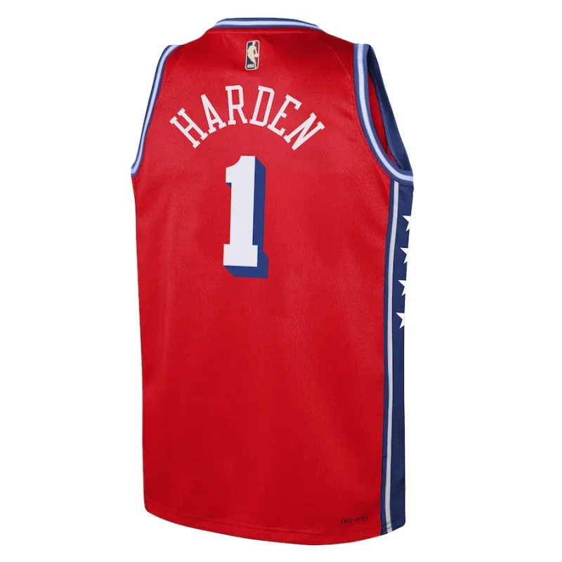 James Harden Philadelphia 76ers Marca Jordan Camiseta Swingman para Jóvenes - Edición Statement - Rojo
