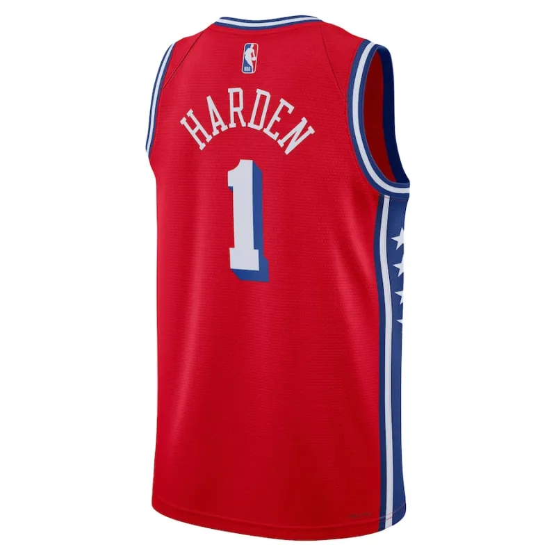 James Harden Philadelphia 76ers Marca Jordan Camiseta Swingman Unisex - Edición Statement - Rojo