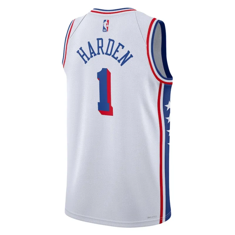 James Harden Philadelphia 76ers Maillot Swingman Unisexe - Édition Association - Blanc