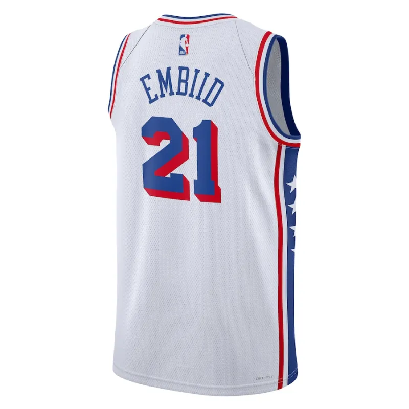 Joel Embiid Philadelphia 76ers Maillot Swingman Unisexe - Édition Association - Blanc