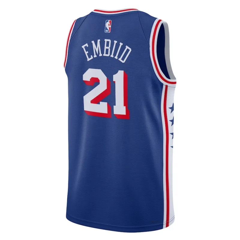 Joel Embiid Philadelphia 76ers Camiseta Swingman Unisex - Edición Ícono - Azul Real