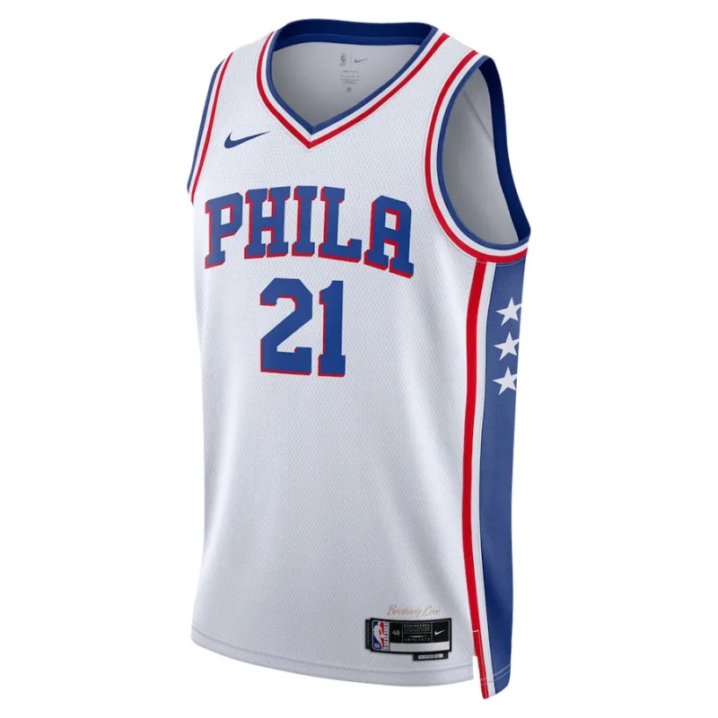 Joel Embiid Philadelphia 76ers Maglia Swingman Unisex - Edizione Associazione - Bianco