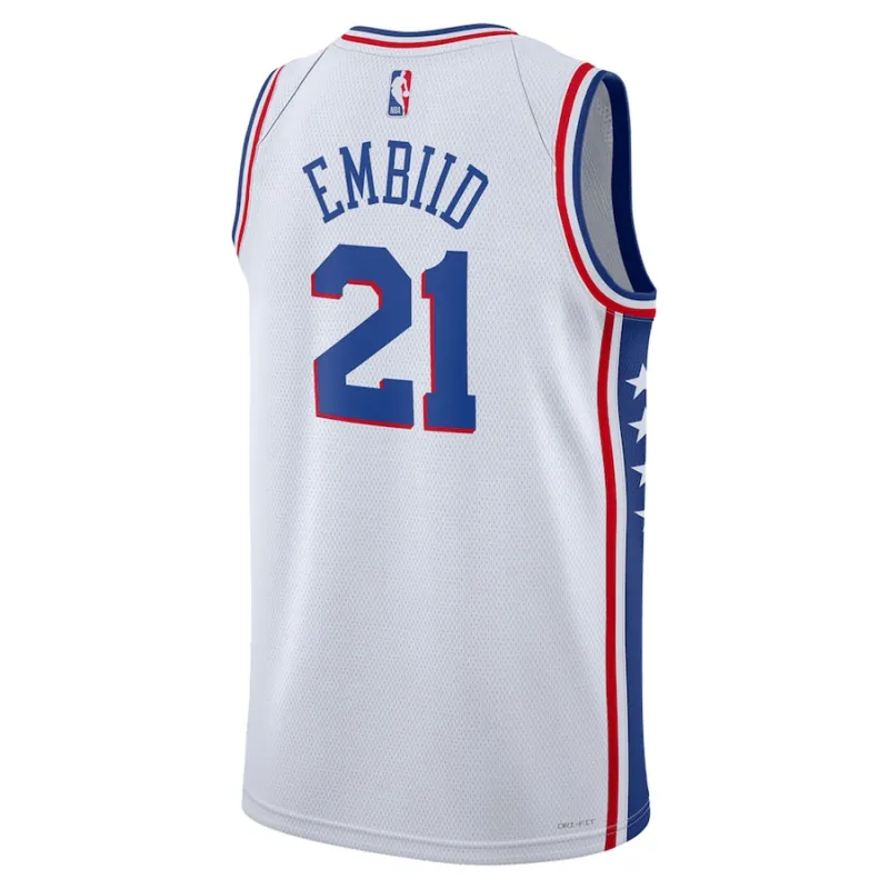 Joel Embiid Philadelphia 76ers Maglia Swingman Unisex - Edizione Associazione - Bianco
