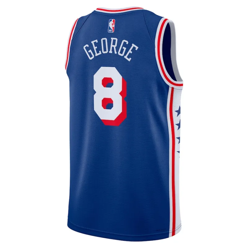 Paul George Philadelphia 76ers Maglia Swingman di Aggiunta nell'Offseason 2024 Unisex - Blu Reale