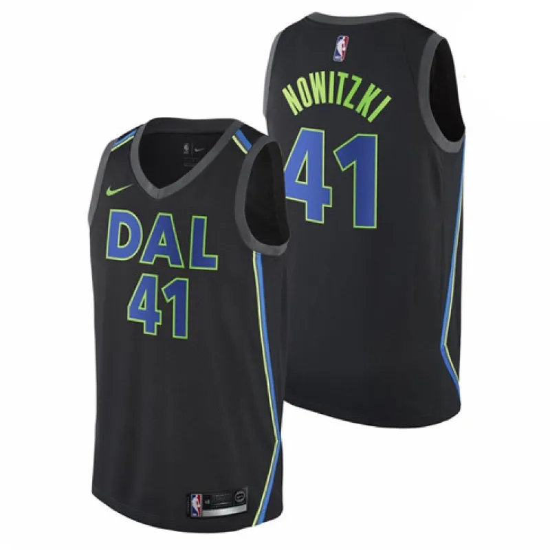 Dirk Nowitzki Dallas Mavericks City Edition schwarzes Trikot