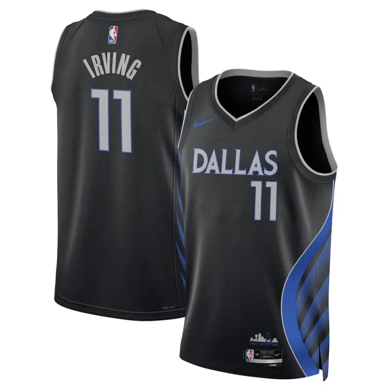 Dallas Mavericks Kyrie Irving 2025/26 Maillot Unisexe - Édition Ville - Noir