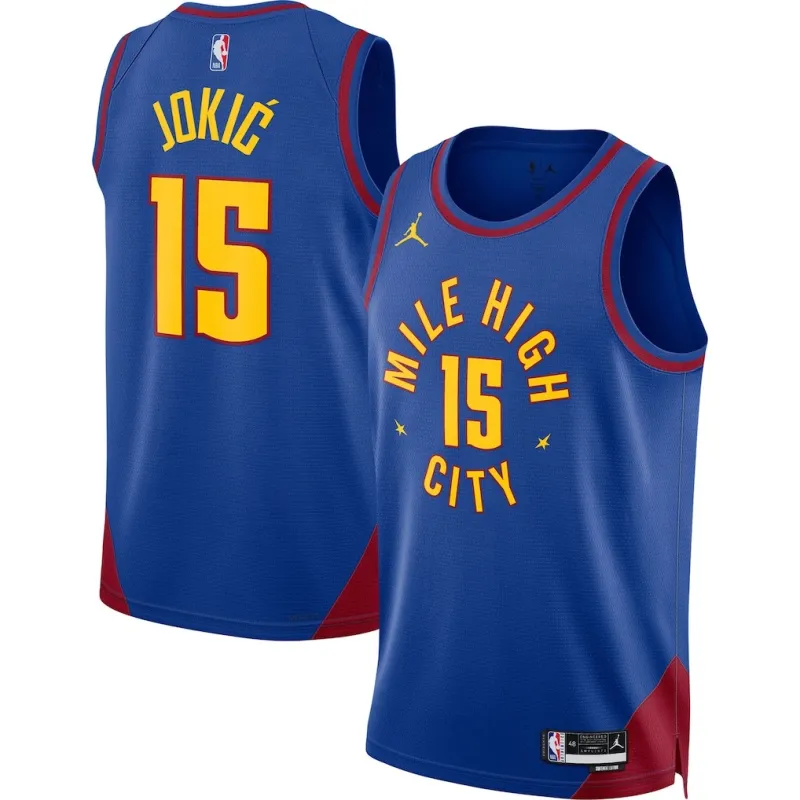 Denver Nuggets Nikola Jokic Maillot Unisexe Édition Déclaration - Bleu