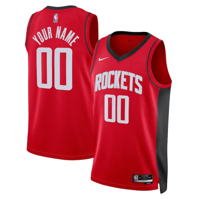 Houston Rockets, Custom Jersey, Icon Edition, Red