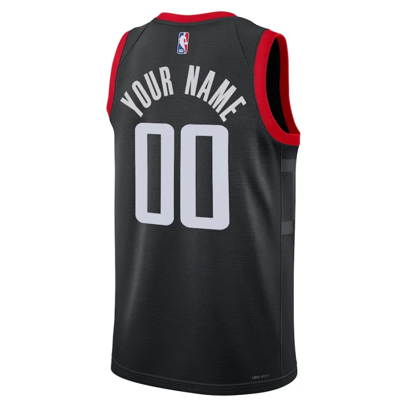 Houston Rockets, Unisex-Personalisiertes Fan-Trikot für die Saison 2022/23, Statement Edition, Schwarz