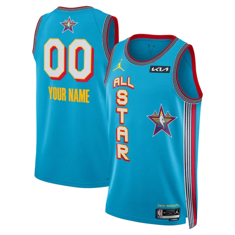 Jersey de la edición para fans del Juego de los Estrellas NBA 2025 unisex de la marca Jordan, Azul Claro
