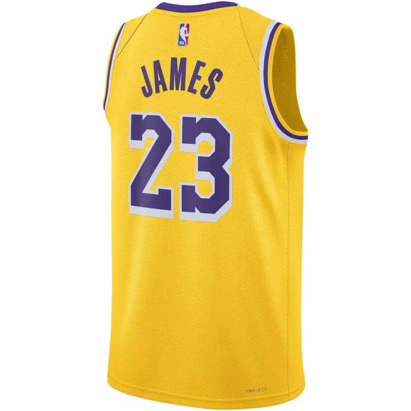 Los Angeles Lakers LeBron James Maglia Swingman - Edizione Icona - Giallo