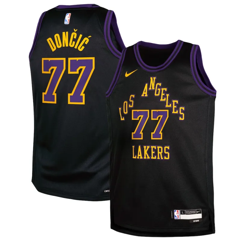 Los Angeles Lakers Luka Dončić 2025/26 Maglia Swingman Edizione Città - Nero