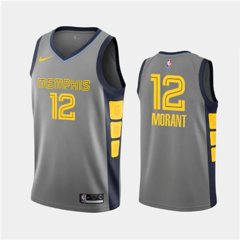Ja Morant. Memphis Grizzlies. Edizione City. Grigio