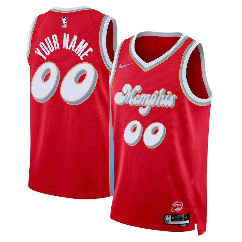 Memphis Grizzlies 2024/25 Angepasst, City-Edition, Rot
