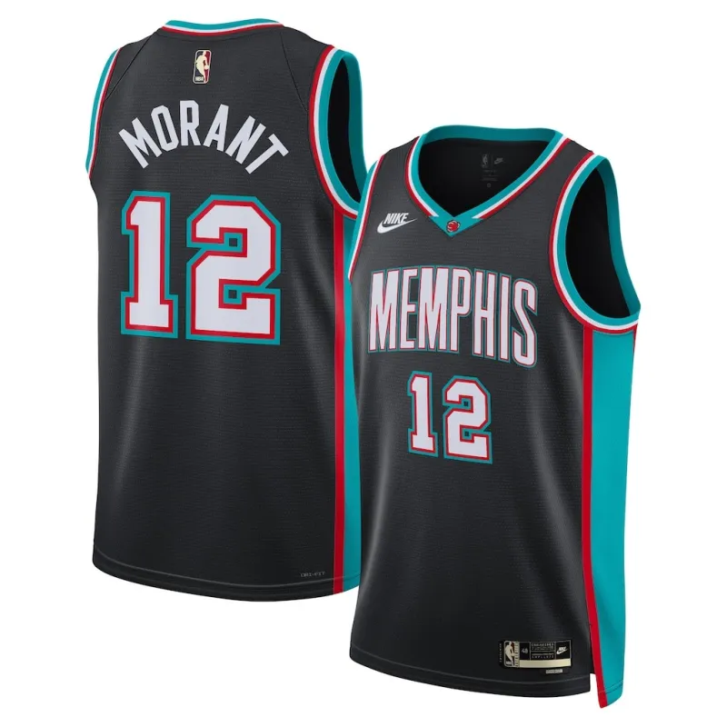 Maglia Swingman dei Memphis Grizzlies Ja Morant - Edizione Classica - Nera