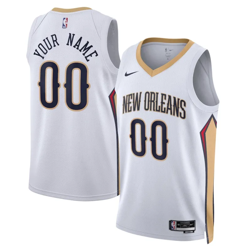 New Orleans Pelicans, maßgefertigtes Jersey, Association-Edition, Weiß