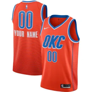 Oklahoma City Thunder Custom Jersey, Statement Edition, Orange