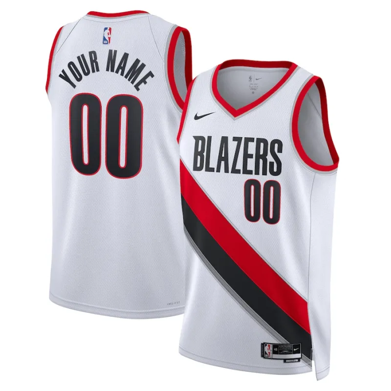 Portland Trail Blazers Custom Jersey, Association Edition, White