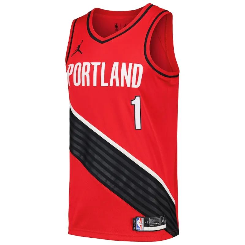 Anfernee Simons, Portland Trail Blazers, Statement Edition, Red