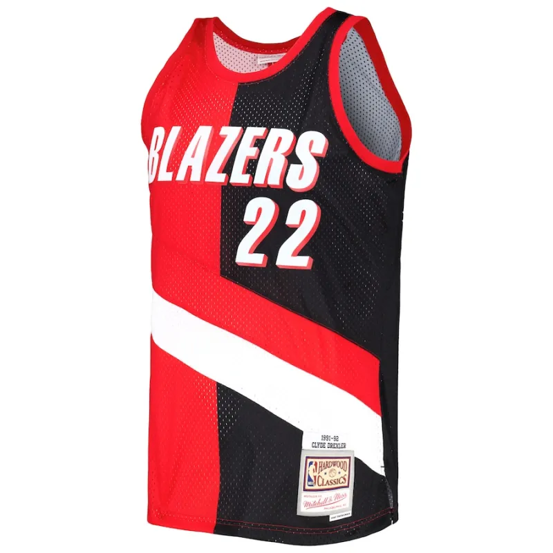 Clyde Drexler, Portland Trail Blazers, 1991/92, Red/Black