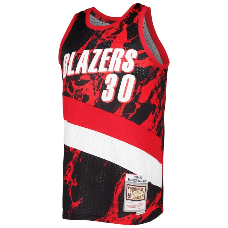 Rasheed Wallace, Portland Trail Blazers, 1999/00 Mármol Clásico, Negro